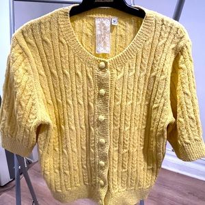 Cute wool yellow cardigan sweater!